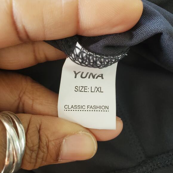 Yuna Fashion Pocket Sheer Slits Gray Workout Athleisure Leggings L/XL - Picture 6 of 8